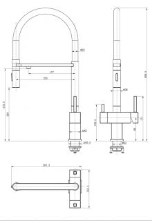 Смеситель для кухни под фильтр на магните GROCENBERG GB4098MG (Kerox Венгрия) Матовое золото